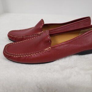 VTG Talbots Red Leather Driving Loafer Size 9.5